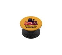 Whisking You Were Here Black Cat Baking Cookies Halloween PopSockets Adhesive PopGrip