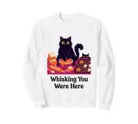 Whisking You Were Here Black Cat Baking Cookies Halloween Sweatshirt