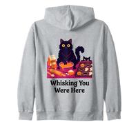 Whisking You Were Here Black Cat Baking Cookies Halloween Zip Hoodie