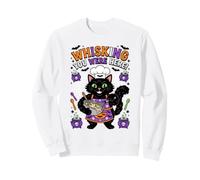 Whisking You Were Here Funny Black Cat Baking Halloween Sweatshirt