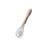 Whisks for Cooking, Whisk Manual Egg Blender with Wood Handle Stainless Steel Hand Beater Dough Cream Stirring Mixer Cooking Baking Kitchen Tools(Pink)