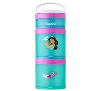 Whiskware Disney Princess Stackable Snack Containers for Kids and Toddlers, 3 Stackable Snack Cups for School and Travel, Jasmine and Magic Carpet
