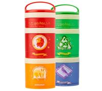 Whiskware Harry Potter Stackable Snack Containers for Kids and Toddlers, 3 Stackable Snack Cups for School and Travel, House Set, (Pack of 2)