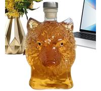 Whisky Alcohol Decanter - Decorative Glass Bottle, High Quality Glass Jar, Unique Wolf Motif, Ornament From The Bartender Collection | For Cocktail Lounge Entertainment Bar Worktop For Party