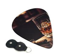 Whisky And Cigar 6 Pack Guitar Picks With Holder, Personalized Guitar Plectrums Non-Slip Portable Ukulele Bass Picks 0.96mm For Acoustic Guitar Lovers Gifts
