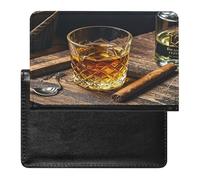 Whisky And Cigar Passport Holder with Card Slots Portable Passport Cover Compact Waterproof Passports Protector