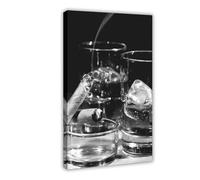 Whisky And Cigar Poster, Bar Cart Canvas Poster Bedroom Decor Landscape Office Room Decor Gift 24x36inch(60x90cm)