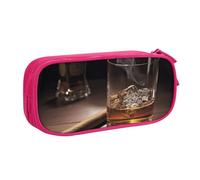 Whisky and Cigarette Picture Pencil Case, Zip Smooth Pencil Case, Portable Pencil Case Large School Stationery Storage Bag, Make-Up Bag
