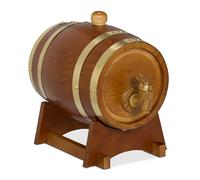 Whisky Barrel Wooden Cask Rum Dispenser Carafe Decanter Tap Stand Wine Spirits