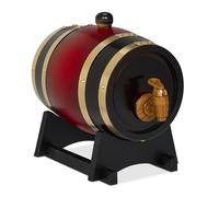 Whisky Barrel Wooden Cask Rum Dispenser Carafe Decanter Tap Stand Wine Spirits