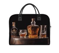 Whisky Beer Pictures Laptop Tote Bag Casual Travel Handbag Multi Pocket Shoulder Bags for Work Travel