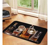 Whisky Beer Pictures Pet Feeding Mat Absorbent Pu Leather Dog Cat Food Mats Contain Spills Protects Floors, Anti-Slip Rubber Backing Dog Bowl Mats Easy Clean Pet Placemats 30x45cm