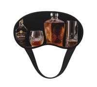 Whisky Beer Pictures Sleep Mask for Side Sleeper, Blackout Eye Mask for Women Men, Zero Pressure Sleeping Masks Soft Breathable Eye Cover Comfortable Blindfold Eyeshade for Night Sleep