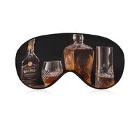 Whisky Beer Pictures Sleep Mask for Women Men Side Sleeper Eye Cover with Adjustable Strap Soft Breathable Blackout Mask Slip-Free Deep Sleeping Travel Essentials