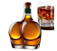 Whisky Bottle, 300 ml Whiskey Decanter, Funny Po Shape Whisky Glasses, For Liqueur Bourbon Brandy White Wine