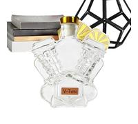 Whisky Bottle - Shot Glass Container, Elegant | Classic Ship for Drinks and Spirits, Timeless Shape Ensures Style, Thick Glass Resists Breakage, Compact Size Fits Cupboards