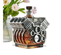 Whisky Carafe - Motor Shot Bottle, Bar Display | Decorative V8 Shape Spirit Container, Bourbon Vodka Pourer for Tequila, Bourbon, Brandy, Birthday Gift for Retirees, Hoc