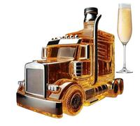 Whisky Carafe - Vintage Car Truck Design Bourbon Spout - 375 ml Decanter with Interesting Plug for Spirits Beer Sparkling Wine Home Bar Celebrations Weddings Birthday Events