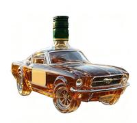 Whisky Decanter 300Ml,Racing Car Decanter,3d Creative Car Theme, Glass Bottle Decoration for Home Bar Drinking Party B