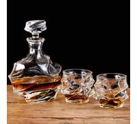 Whisky Decanter and Glasses Set Premium Whiskey Decanter 750ml with 2× 320ml Tasting Tumblers for Liquor or Scotch,in a Gift Box and Card