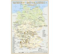 Whisky Distilleries Germany-Austria-Switzerland - Tasting Map: Laminierte Tischkarte - Format 21 x 30 cm