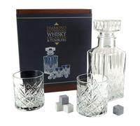 Whisky Gift Set with Glass Whisky Decanter, Glasses & Stones