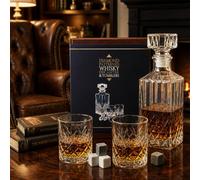 Whisky Gift Set With Glass Whisky Decanter, Glasses & Stones