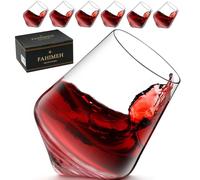 Whisky Glass, Personalised Whiskey Glasses Set of 6, Crystal Rum Glass with Gift Box, 300ml Rotating Cognac Glass Whisky Tumbler, Best Whisky Gift Set for Men Birthday,Fathers Day, Anniversary
