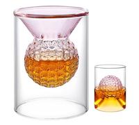 Whisky Glass, Personalised Whisky Gift for Women, 60ML/150ML Dual Purpose Rum Glasses, Golf Gifts for Men, Embedded Golf Ball Shape Whisky Glass Perfect Drinking Tumblers for Home Bar Party