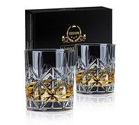 Whisky Glass, Whiskey Glass Set of 2, STNTUS 300ml Old Fashioned Whiskey Glasses, Personalised Whisky Gift Set for Men, Classic Whiskey Tumblers for Cocktails