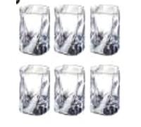 Whisky Glasses, Set of 6 200 ml Rum Glasses, Tumbler Glass, Crystal Look Drinking Glasses Set for Scotch Bourbon Water Juice Iced Coffee Bar Accessories Dishwasher Safe for Men Gift Idea Transparent