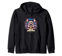 Whisky Mouse Slogan Small But Spirited Whisky Zip Hoodie
