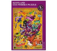 Whisky Puzzle Scotland - Exciting and Educational 1000 Pieces Jigsaw Puzzle for Adults - Unique Hand-drawn Puzzle Map of Scotish Whisky