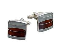 Whisky Tumbler Cufflinks - Onyx Art CK1109 Whiskey Glass In Premier Life Packaging