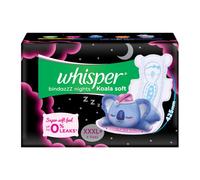 Whisper Bindazzz Nights Koala Soft Sanitary Pads, XXX-Large+ Pack of 4 Napkins