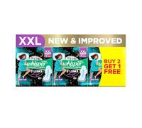 WHISPER BINDAZZZ NIGHTS SANITARY PADS, 45 XL+ PADS, UPTO 0% LEAKS ALL NIGHT LONG, FOR HEAVY FLOW, 40% LONGER & WIDER BACK, COMFORTABLE CUSHIONY SOFT WINGS, DISPOSABLE WRAPPER