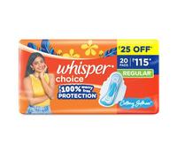 Whisper Choice Wings Regular - 20 Pads Upto 100% Stain Protection