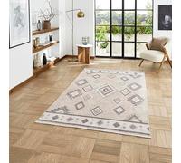 Whisper Flatweave Washable Indoor/Outdoor Area Rugs modern design for space, garden, living room, bedroom, or conservatory and versatile and great addition to your home décor. Beige - 60x170cm