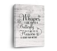Whisper I Love You to A Butterfly And It Will Fly to Heaven to Deliver Your Message Canvas Prints Wall Art Quote Oil Painting On Canvas Wooden Framed Art Canvas for Home Decoration Birthday Gift