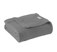 Whisper Organics 100% Organic Cotton Blanket - GOTS & Fairtrade Certified Organic Cotton Throw Blanket for Bed with Warm & Breathable Single Knit Weave - Great as Bedspread or Coverlet (Gray, Twin)