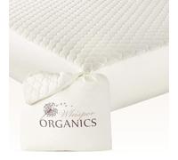 Whisper Organics, 100% Organic Cotton Mattress Pad - Breathable Cooling Quilted Fitted Mattress Protector Cover, Fair Trade, GOTS Certified - Ivory Color, 17" Deep Pocket (King Bed Size)