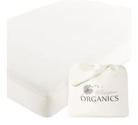 Whisper Organics, 100% Waterproof Mattress Protector - Pique Weave, Soft - Cal King Mattresses Cover - GOTS Certified Organic - White, 17" Deep Pocket