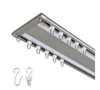 Whisper-Quiet 1-6m Double Curtain Rod Ceiling-Mounted Invisible Design for Room Divider Gazebo Shower Bedroom Champagne Color (4.8m)