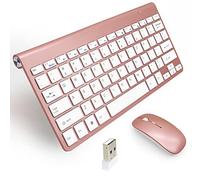 Whisper-Quiet Compact Keyboard and Mouse Combo - Ultra-Silent Wireless Keyboard and Mouse Set for Laptop, PC, Mac & Windows - Ergonomic, Portable, Plug-and-Play 2.4GHz Combo