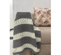 Whisper Stripe Knit Blanket Pattern - Textured Stripe & Lace Knit Blanket - Paper Knitting Pattern for Handmade Comfort