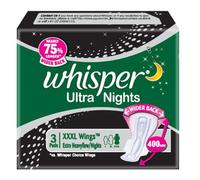Whisper Ultra Nights Extra Heavy Flow - XXXL Wings (Pack of 3 Pads)