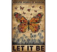 Whisper Words of Wisdom Let It Be Vintage Metal Tin Signs for Street Garage Family Cafe Bar Farm Wall Bathroom Decoration Crafts Metal Tin Sign 6x8 inch