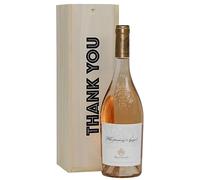 Whispering Angel Rosé Cotes de Provence, 75cl in a Thankyou Celebration Wooden Gift Box - Classic French Pink Rose Wine Gift