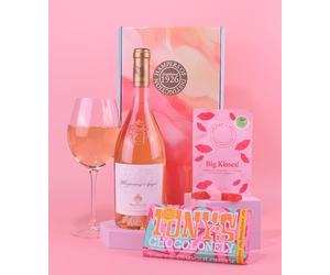 Whispering Angel Rosé Wine Gift Set with Chocolate and Sweets | Luxury Wine and Treats Gift Box | Premium Rosé Wine Mothers Day Gift Set Hamper | Includes Tonys Chocolonely
