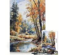 Whispering Autumn Stream 1000 Piece Jigsaw Puzzles for Teenagers Jigsaw Cognitive Workout Calm Leisure Ideal Fit Winter Gift (38x52cm)